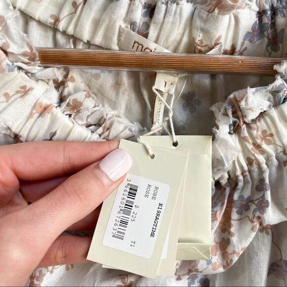 NWT Maje Rose Ragtime‎ Floral Off The Shoulder Sleeveless Dress - Picture 4 of 7